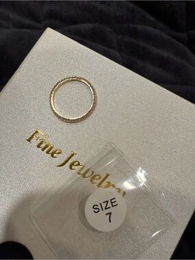 Gold Textured Stackable Band Ring - Size 7